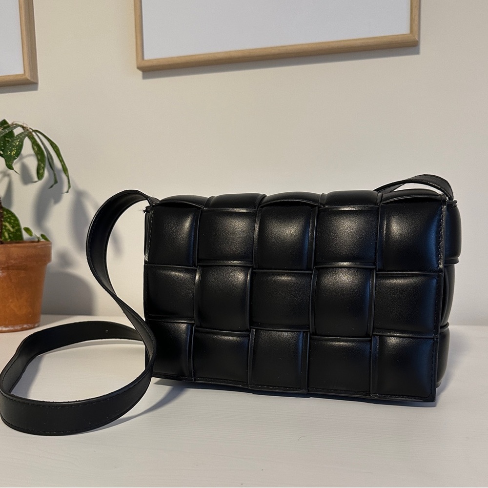 Black Woven Crossbody Bag